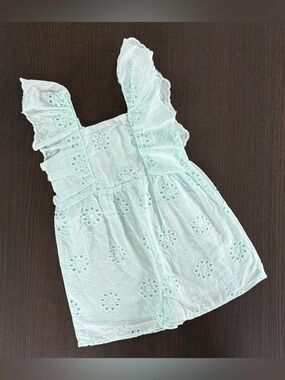 Zara Mint Green Eyelet Ruffle Romper